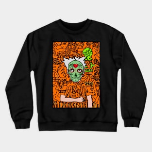 Personalized Digital Collectible - Character with MaleMask, MexicanEye Color, and DarkSkin on TeePublic Crewneck Sweatshirt